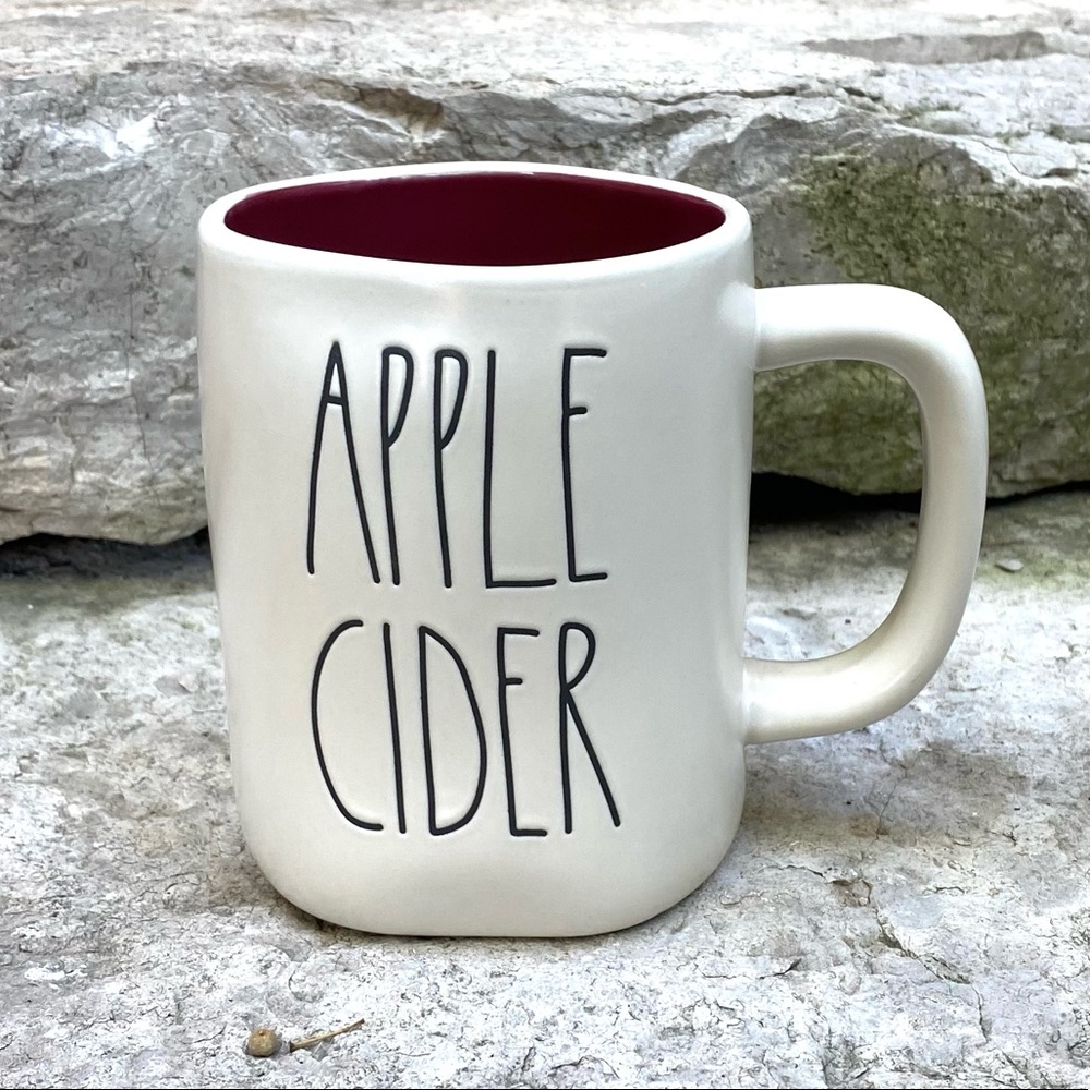 Rae Dunn APPLE CIDER Burgundy Interior Mug